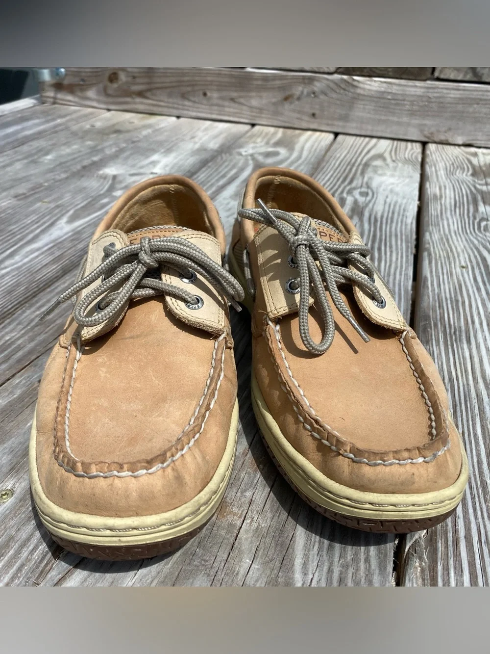 Sperry Light Brown/Tan Leather Boat Shoes